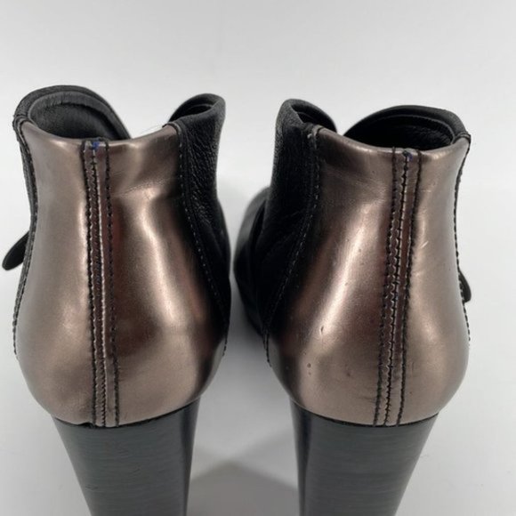 DIESEL leather Folie peep toe bootie boot platform black anthracite - Picture 5 of 14